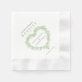 Servilleta De Papel Personalizado boda de arte de línea Mistletoe