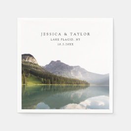 Servilleta De Papel Personalizado Boda de Lake Placid Fotografía Cockt