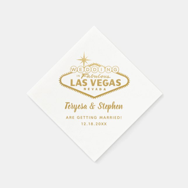 Servilleta De Papel Personalizado Boda de Las Vegas (Borde)