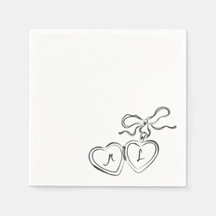 Servilleta De Papel Personalizado Boda de mano dibujado Napkins Clásic