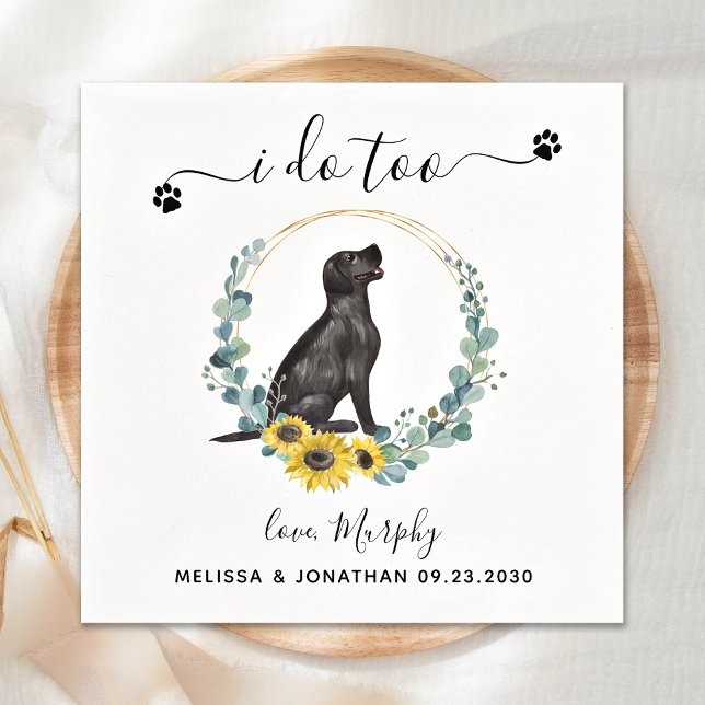 Servilleta De Papel Personalizado Boda de Perro Yo Hago Demasiado Cóct (Subido por el creador)