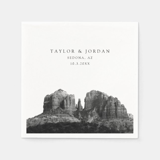 Servilleta De Papel Personalizado Boda de Sedona Foto Cocktail Napkins (Anverso)