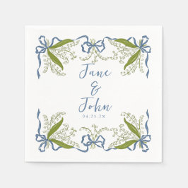 Servilleta De Papel Personalizado Boda floral francés Napkins