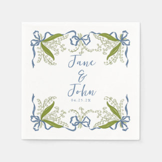 Servilleta De Papel Personalizado Boda floral francés Napkins