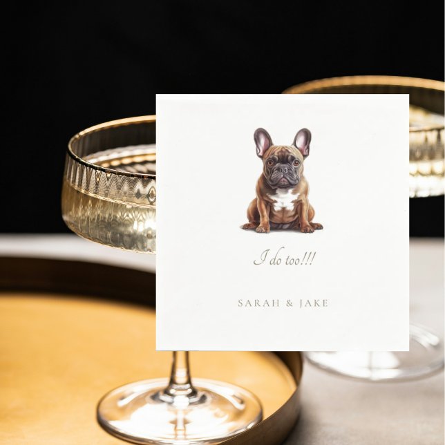 Servilleta De Papel Personalizado Boda Mascota Bulldog francés (Subido por el creador)