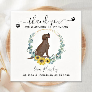 Servilleta De Papel Personalizado Boda Perro Gracias Labrador Cocktail