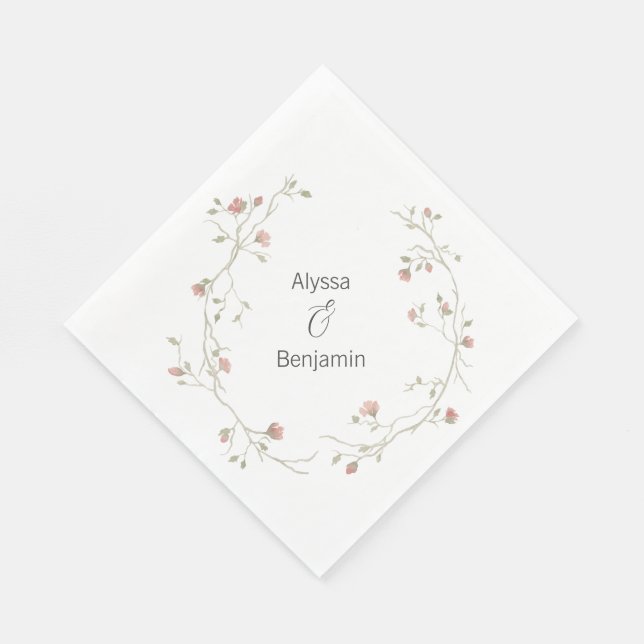 Servilleta De Papel Personalizado Bohemian Boda Napkin (Esquina)