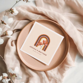 Servilleta De Papel Personalizado Bohemio Otoño Terracotta Boda Floral