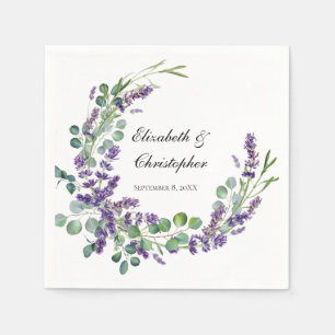 Servilleta De Papel Personalizado Boho Lavender Eucalyptus Boda