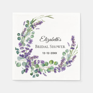 Servilleta De Papel Personalizado Boho Lavender Eucalyptus Bridal Show