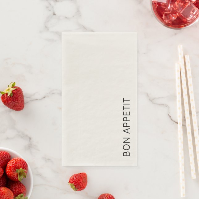Servilleta De Papel Personalizado Bon Appetit Texto Plantilla Minimali (In situ)