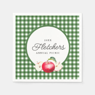 Servilleta De Papel Personalizado Botánico de Manzana Roja y Green Gin