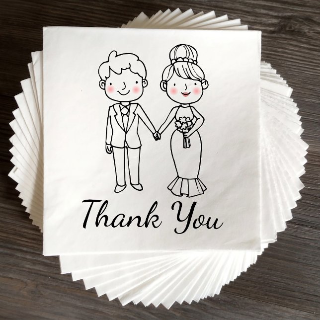 Servilleta De Papel Personalizado Bride Groom Gracias Boda (Subido por el creador)