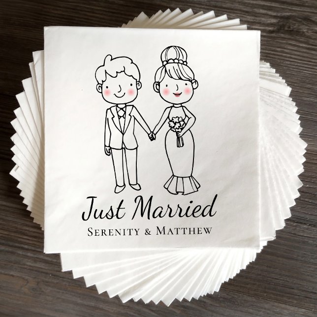 Servilleta De Papel Personalizado Bride Groom se acaba de casar con to (Subido por el creador)
