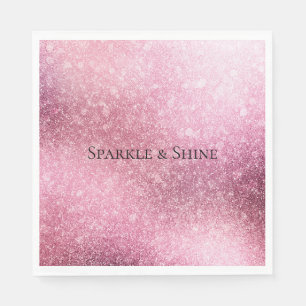 Servilleta De Papel Personalizado Brillo Rosado Glitzy