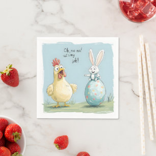 Servilleta De Papel Personalizado Bunny Chick Egg Easter Fun