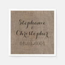 Personalizado Burlap-Look Rústico Boda Ducha Brida