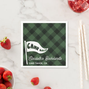 Servilleta De Papel Personalizado Camp Bach Flannel Bachelorette Camp 