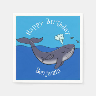 Servilleta De Papel Personalizado caprichoso de ballenas y terneros