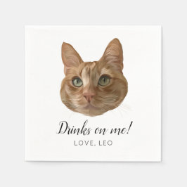 Servilleta De Papel Personalizado Cat Boda Cocktail Napkins bebe sobre