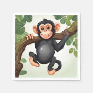 Servilleta De Papel Personalizado chimpancé loco gracioso