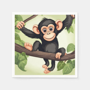 Servilleta De Papel Personalizado chimpancé loco gracioso