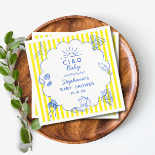 Servilleta De Papel Personalizado Ciao Baby Decoración Italiana En Bab