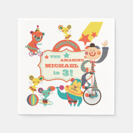 Servilleta De Papel Personalizado Circus Acts Birday Paper Napkins