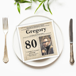 Servilleta De Papel Personalizado Cita graciosa diario Retro 80 cumple