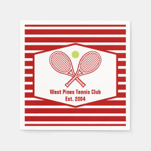 Servilleta De Papel Personalizado Club Campestre de Tenis Red Stried