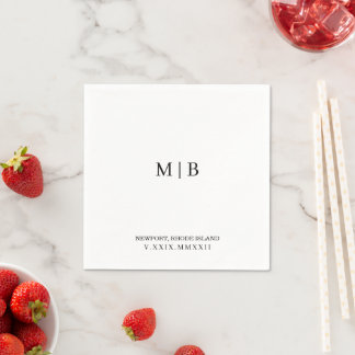 Servilleta De Papel Personalizado Cocktail Napkin | Fecha numérica rom