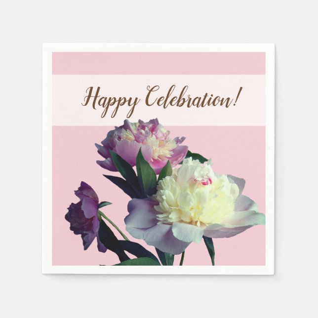 Servilleta De Papel Personalizado Cocktail Paper Napkins Flores Pink P (Anverso)