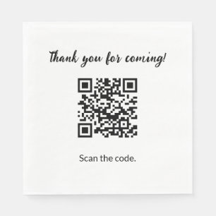 Servilleta De Papel Personalizado Código QR Gracias por venir