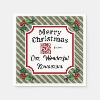 Servilleta De Papel Personalizado Código QR Navidades de restaurante r