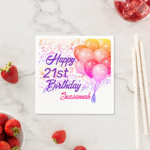 Servilleta De Papel Personalizado Confetti con globos en ocasión espec