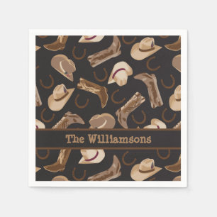 Servilleta De Papel Personalizado conocido negro de Brown de vaquero