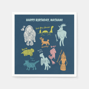 Servilleta De Papel Personalizado Cryptids Cryptozoology Monsters Pers