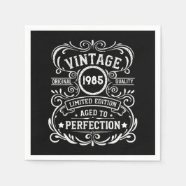 Servilleta De Papel Personalizado cuarenta fiesta vintage de 40 años