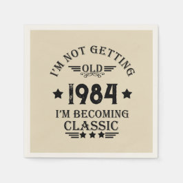 Servilleta De Papel Personalizado cuarenta fiesta vintage de 40 años