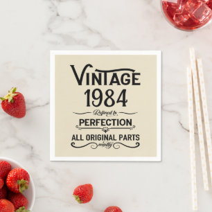 Servilleta De Papel Personalizado cuarenta fiesta vintage de 40 años
