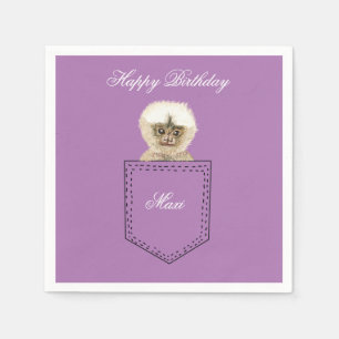 Servilleta De Papel Personalizado Cumpleaños Pocket Monkey