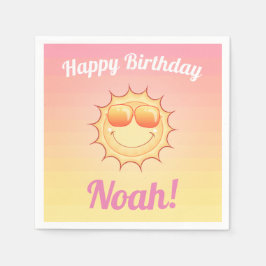 Servilleta De Papel Personalizado Cumpleaños Sunset