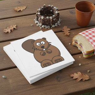 Servilleta De Papel Personalizado cutáneo castor divertido animal de W
