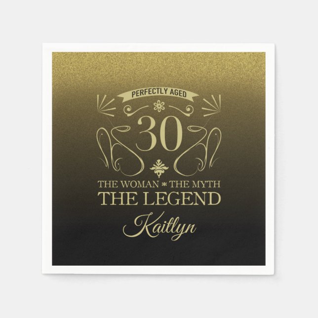 Servilleta De Papel Personalizado Cute Happy 30 cumpleaños (Anverso)