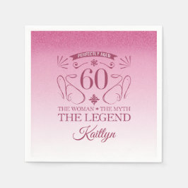 Servilleta De Papel Personalizado Cute Happy 60 cumpleaños