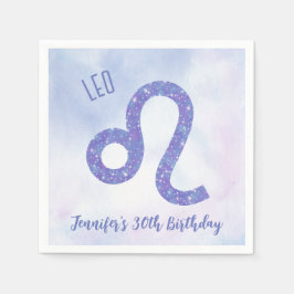 Servilleta De Papel Personalizado Cute Leo Astrology Fiesta de cumplea
