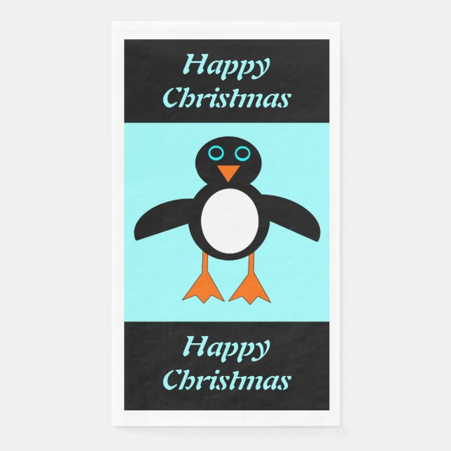 Servilleta De Papel Personalizado Cute Penguin (Anverso)