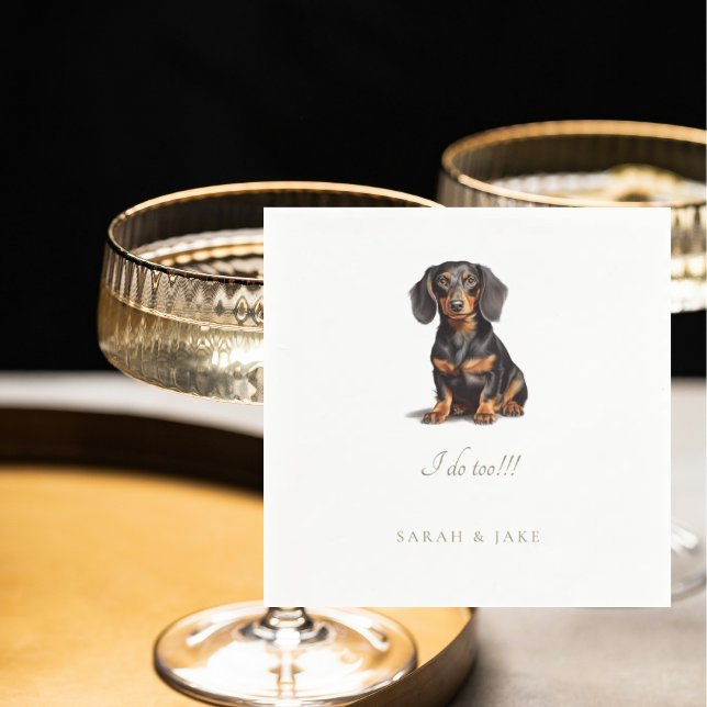 Servilleta De Papel Personalizado Dachshund Mascota Boda Napkins (Subido por el creador)