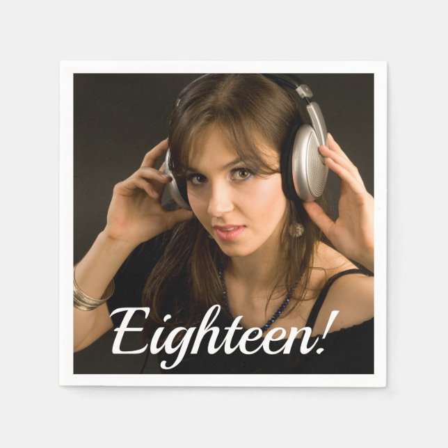 Servilleta De Papel personalizado de 18 años chica de guión fotográfic (Anverso)