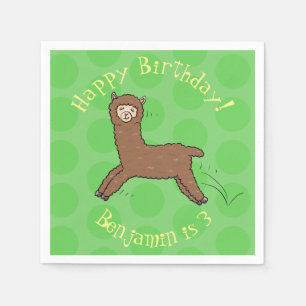Servilleta De Papel Personalizado de alpaca marrón feliz